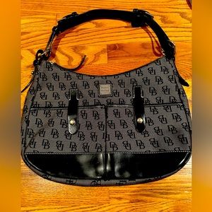 Grey & black Dooney & Bourke hobo shoulder bag